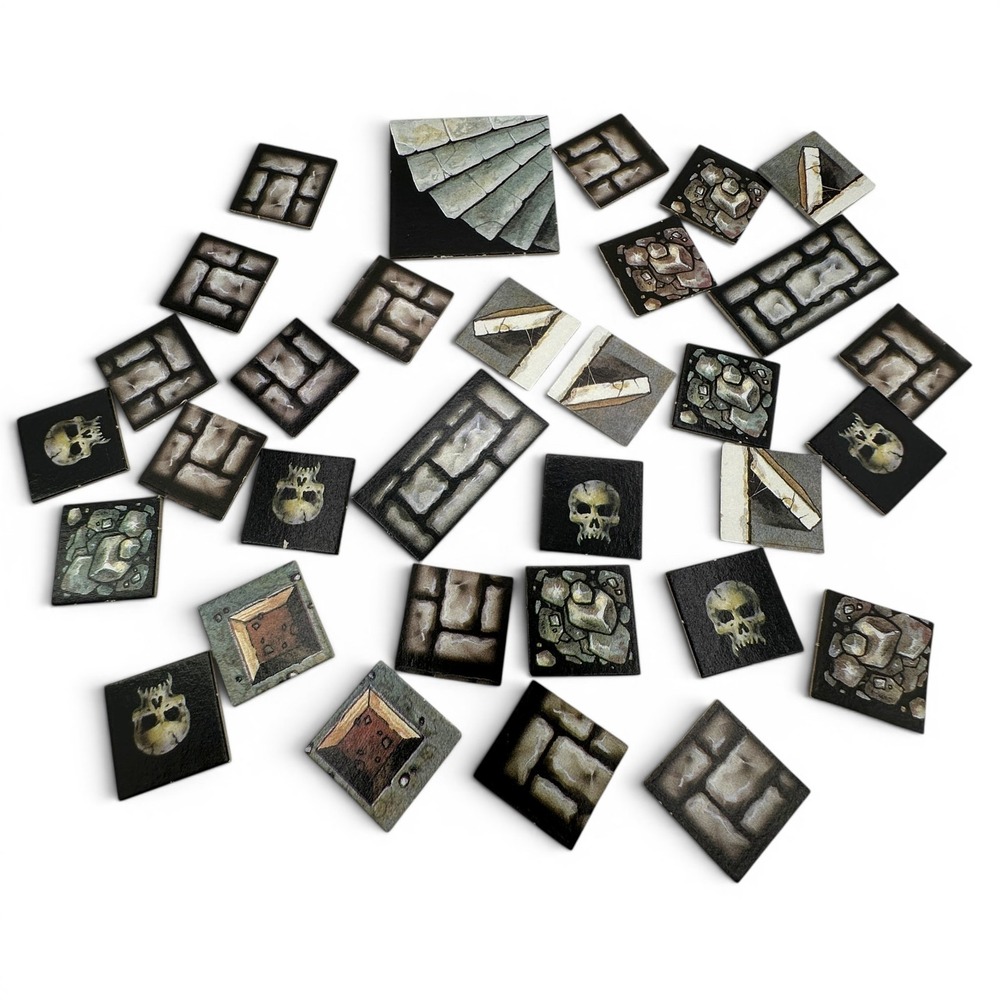 Vintage Hero Quest 1989 1990 Game Parts Replacement Tiles Lot of 32 Tiles ONLY